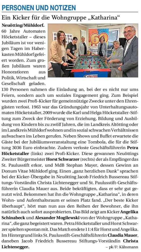 Kicker fuer WG Katharina 21 11 2023